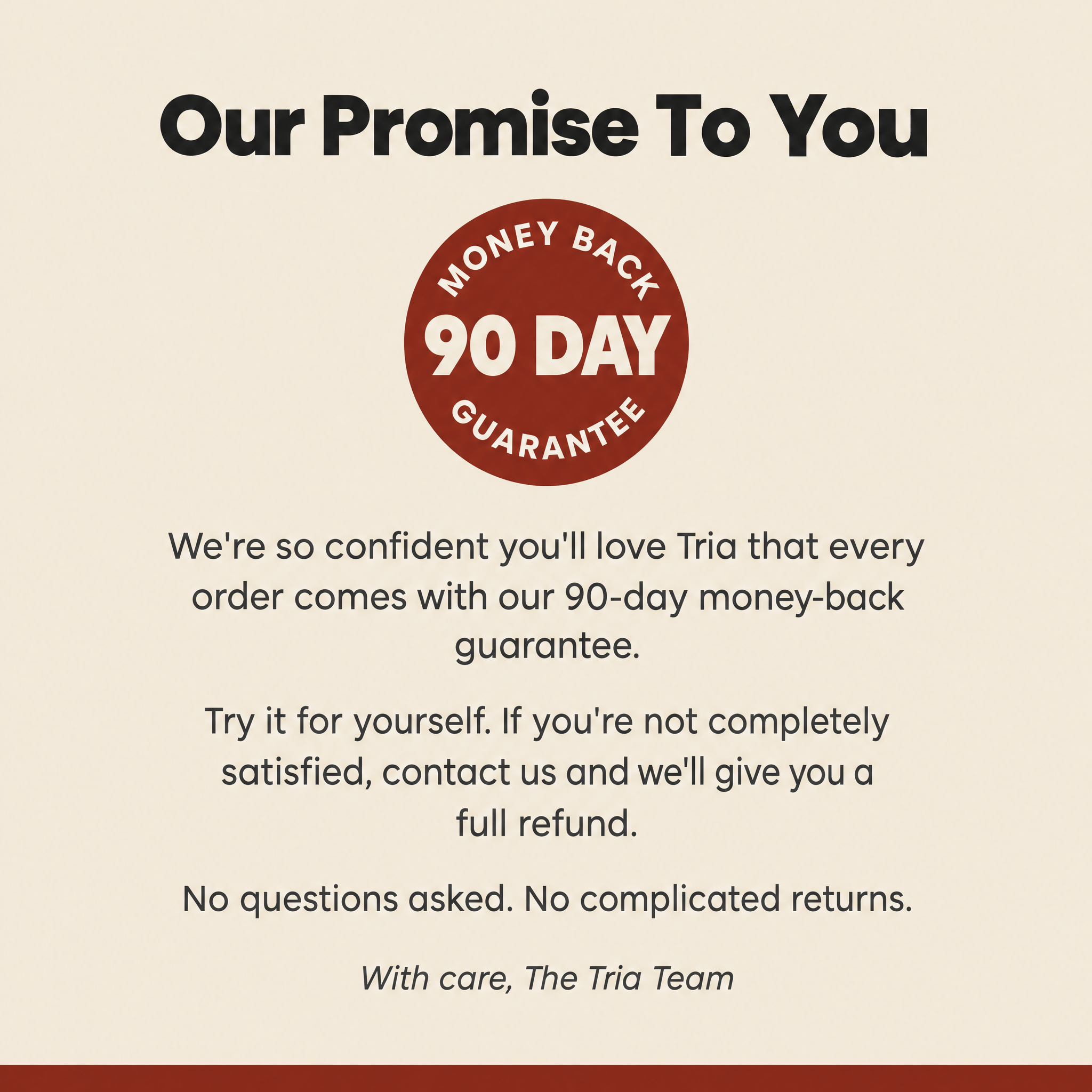 Tria 90-day money-back guarantee