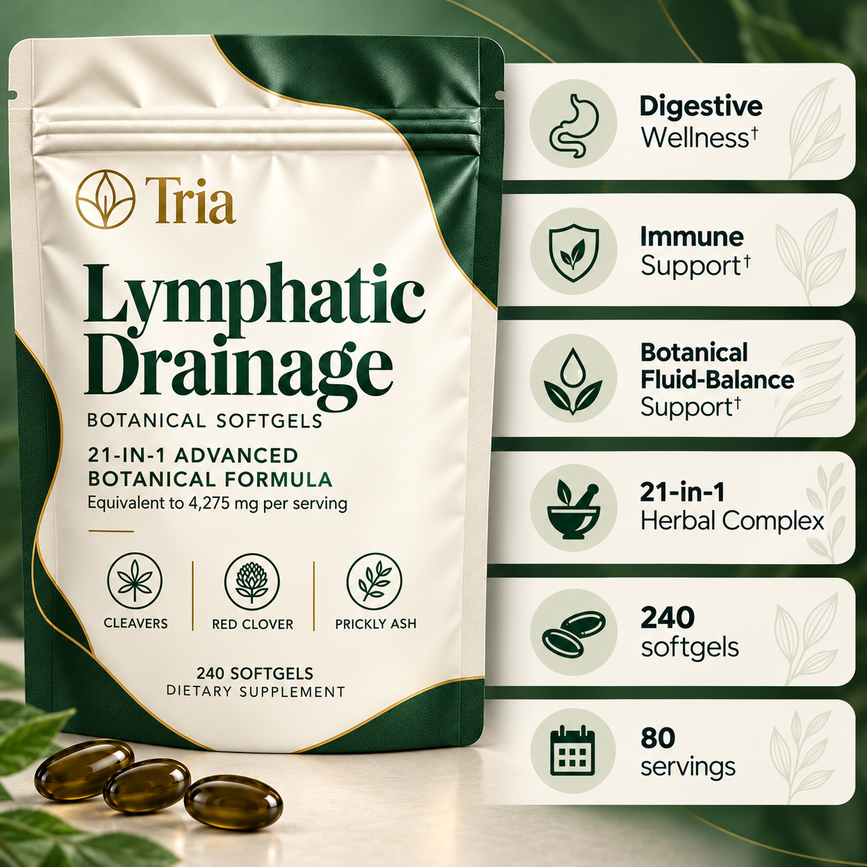 Tria® Lymphatic Drainage Soft Gels