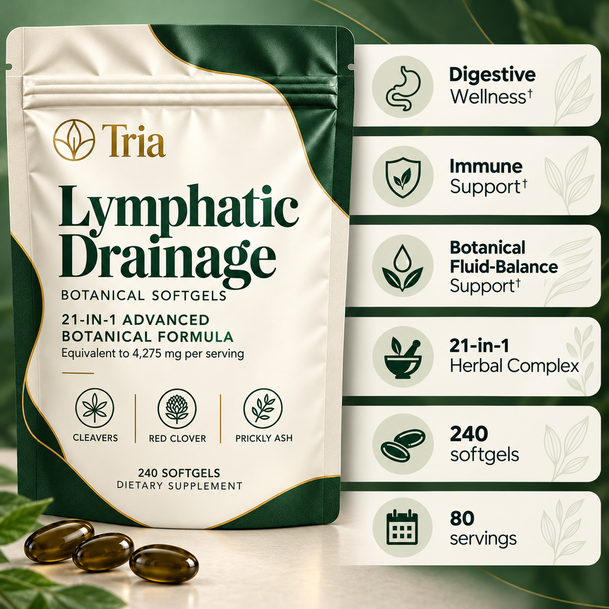 Tria® Lymphatic Drainage Soft Gels