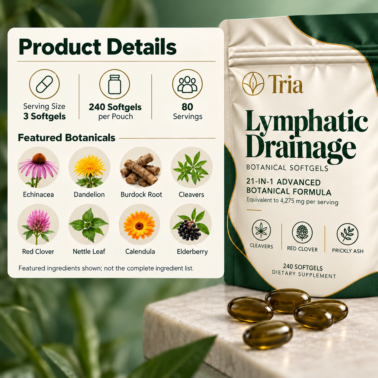 Tria® Lymphatic Drainage Soft Gels